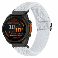 Elastisches Solo Loop Nylonarmband - Wei&szlig; - Garmin Approach S60 &amp; S62 / Instinct / Instinct 2 (Solar)