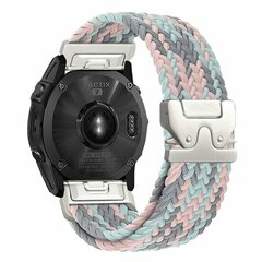 Geflochtenes Nylonarmband mit Fallschirmschnallenverschluss - Mehrfarbig Pastell - Garmin Approach S60 &amp; S62 / Instinct / Instinct 2 (Solar)
