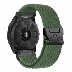 Geflochtenes Nylonarmband mit Fallschirmschnallenverschluss - Gr&uuml;n - Garmin Fenix 7s/6s/5s / Instinct 2s / Epix Pro Gen 2 (42mm)