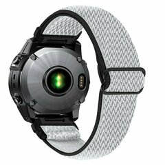 Elastisches Solo Loop Nylonarmband - Wei&szlig; mit Schwarz - Garmin Fenix 7s/6s/5s / Instinct 2s / Epix Pro Gen 2 (42mm)