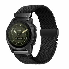 Geflochtenes Nylonarmband mit Fallschirmschnallenverschluss - Schwarz - Garmin Fenix 9 / 9 pro - 43mm