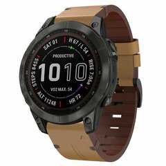 Lederarmband - Hellbraun - Garmin Fenix 9 / 9 pro - 47mm