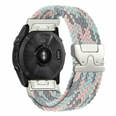 Geflochtenes Nylonarmband mit Fallschirmschnallenverschluss - Mehrfarbig Pastell - Garmin Fenix 9 / 9 pro - 47mm