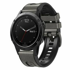 Leder- und Silikonarmband - Grau - Garmin Fenix 9 / 9 pro - 51mm