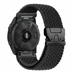 Geflochtenes Nylonarmband mit Fallschirmschnallenverschluss - Schwarz - Garmin Fenix 9 / 9 pro - 51mm