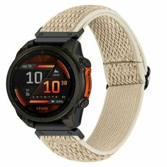 Elastisches Solo Loop Nylonarmband - Beige - Garmin Quatix 8 - 47mm