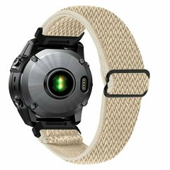 Elastisches Solo Loop Nylonarmband - Beige - Garmin Quatix 8 - 47mm