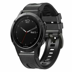 Leder + Silikonarmband - Dunkelgrau - Garmin Quatix 8 - 47mm