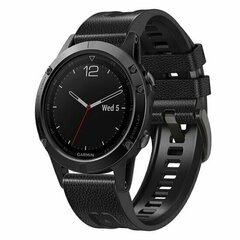 Leder + Silikonarmband - Schwarz - Garmin Quatix 8 - 47mm
