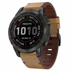Lederarmband - Hellbraun - Garmin Quatix 8 - 47mm