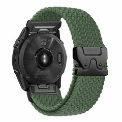 Geflochtenes Nylonarmband mit Fallschirmschnallenverschluss - Gr&uuml;n - Garmin Quatix 8 - 47mm