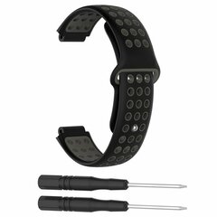 Silikon-Sportarmband - Schwarz + Grau - Garmin Approach S20