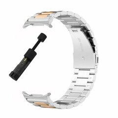 Edelstahl-Gliederarmband - Silber mit Champagnergold - Samsung Galaxy Watch 9 - 40mm / 44mm