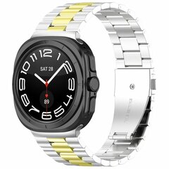 Edelstahl-Gliederarmband - Silber mit Gold - Samsung Galaxy Watch 9 - 40mm / 44mm