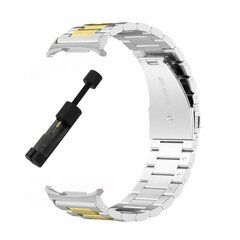 Edelstahl-Gliederarmband - Silber mit Gold - Samsung Galaxy Watch 9 - 40mm / 44mm
