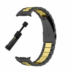Edelstahl-Gliederarmband - Schwarz mit Gold - Samsung Galaxy Watch 9 - 40mm / 44mm
