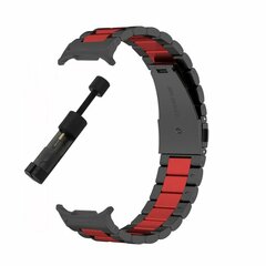 Edelstahl-Gliederarmband - Schwarz mit Rot - Samsung Galaxy Watch 9 - 40mm / 44mm