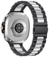 Edelstahl-Gliederarmband - Schwarz mit Silber - Samsung Galaxy Watch 9 - 40mm / 44mm
