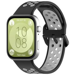 Zweifarbiges Silikonband - Schwarz mit Grau - Huawei Watch Fit 3 / Fit 4