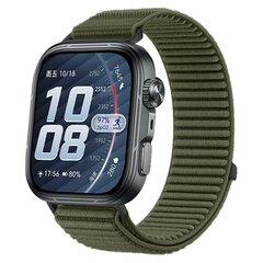 Geripptes Nylonarmband - Dunkelgr&uuml;n - Huawei Watch Fit 5 / 4 / 3