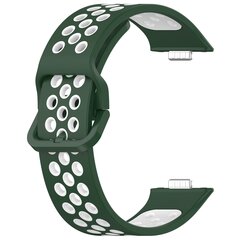 Zweifarbiges Silikonband - Gr&uuml;n mit Wei&szlig; - Huawei Watch Fit 3 / Fit 4