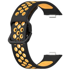 Zweifarbiges Silikonband - Schwarz mit Orange - Huawei Watch Fit 3 / Fit 4