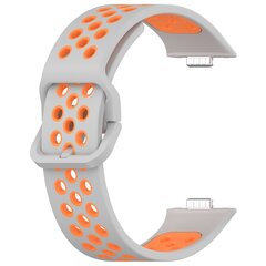 Zweifarbiges Silikonband - Grau mit Orange - Huawei Watch Fit 3 / Fit 4