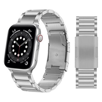 Titanium Gliederarmband - Silber - Passend f&uuml;r Apple Watch 38mm / 40mm / 41mm