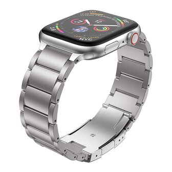 Titanium Gliederarmband - Silber - Passend f&uuml;r Apple Watch 42mm / 44mm / 45mm / 49mm