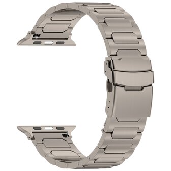 Titan H-Typ Gliederarmband - Farbe Titan - Geeignet f&uuml;r Apple Watch 38mm / 40mm / 41mm / 42mm