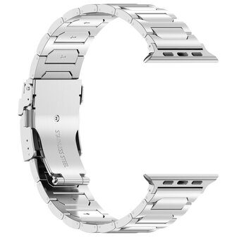 Titan H-Typ Gliederarmband - Silber - Geeignet f&uuml;r Apple Watch 44mm / 45mm / 46mm / 49mm