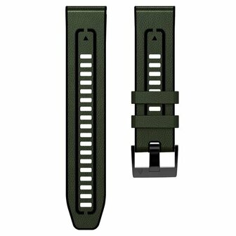 Leder + Silikonarmband - Gr&uuml;n - Garmin Fenix 8 / 8 Pro - 47mm