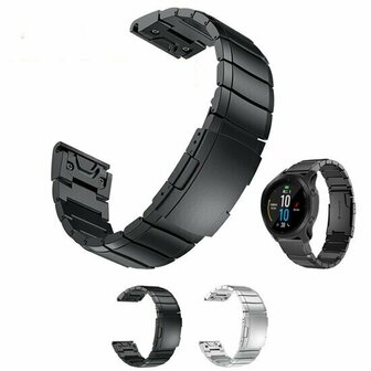 Edelstahl-Gliederarmband - Silber - Garmin Fenix 8 / 8 Pro - 47mm
