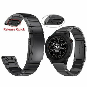 Edelstahl-Gliederarmband - Silber - Garmin Fenix 8 / 8 Pro - 47mm