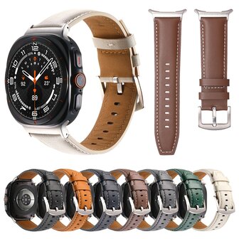 Premium-Lederarmband - Gr&uuml;n - Samsung Galaxy Watch Ultra Armb&auml;nder - 47mm