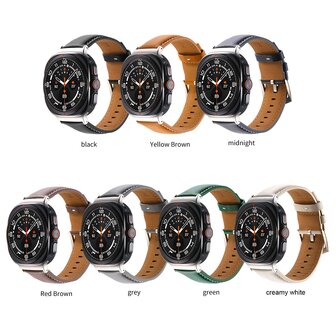 Premium-Lederarmband - Gr&uuml;n - Samsung Galaxy Watch Ultra Armb&auml;nder - 47mm