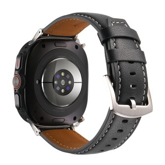 Premium-Lederarmband - Schwarz - Samsung Galaxy Watch Ultra Armb&auml;nder - 47mm