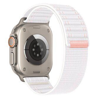 Nylon Wave Armband - Wei&szlig; - Geeignet f&uuml;r Apple Watch 44mm / 45mm / 46mm / 49mm