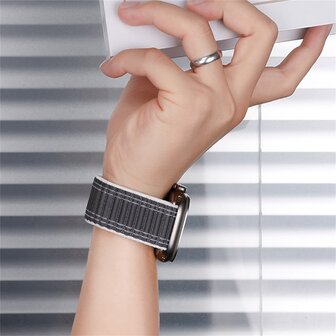 Nylon Wave Armband - Wei&szlig; - Geeignet f&uuml;r Apple Watch 44mm / 45mm / 46mm / 49mm