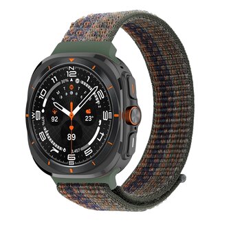 Nylon Loop Armband - Gr&uuml;n gemischt - Samsung Galaxy Watch Ultra 47mm