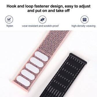 Nylon Loop Armband - Blau mit Creme wei&szlig; - Samsung Galaxy Watch Ultra 47mm