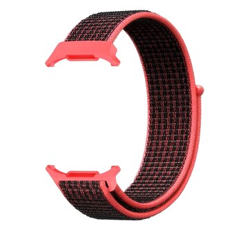 Nylon Loop Armband - Rose rot mit schwarz - Samsung Galaxy Watch Ultra 47mm