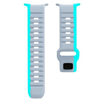 Wave Silikonarmband - Grau mit Blau - Samsung Galaxy Watch Ultra 47mm