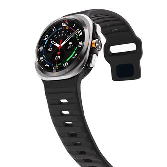 Wave Silikonarmband - Schwarz - Samsung Galaxy Watch Ultra 47mm
