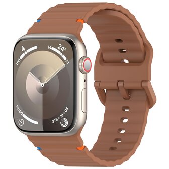 Wave Sportband - Braun - Geeignet f&uuml;r Apple Watch 38mm / 40mm / 41mm / 42mm