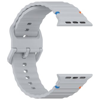 Wave Sportband - Grau - Geeignet f&uuml;r Apple Watch 38mm / 40mm / 41mm / 42mm
