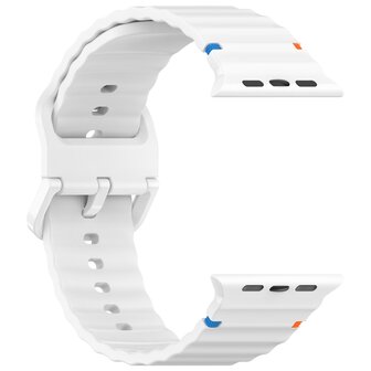 Wave Sportband - Wei&szlig; - Geeignet f&uuml;r Apple Watch 38mm / 40mm / 41mm / 42mm