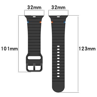 Wave Sportband - Wei&szlig; - Geeignet f&uuml;r Apple Watch 38mm / 40mm / 41mm / 42mm