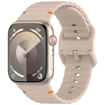 Wave Sportband - Cappuccino - Geeignet f&uuml;r Apple Watch 44mm / 45mm / 46mm / 49mm