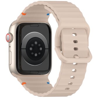 Wave Sportband - Cappuccino - Geeignet f&uuml;r Apple Watch 44mm / 45mm / 46mm / 49mm